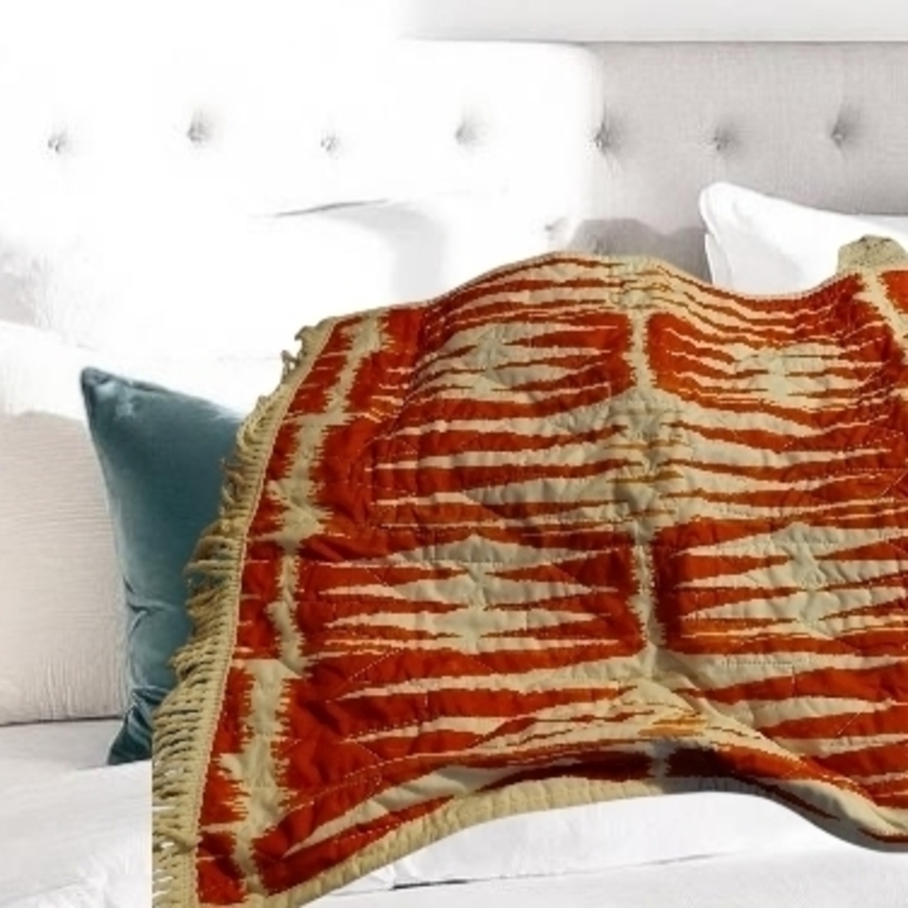 Cozy Home Bedding Blanket - Orange and Cream